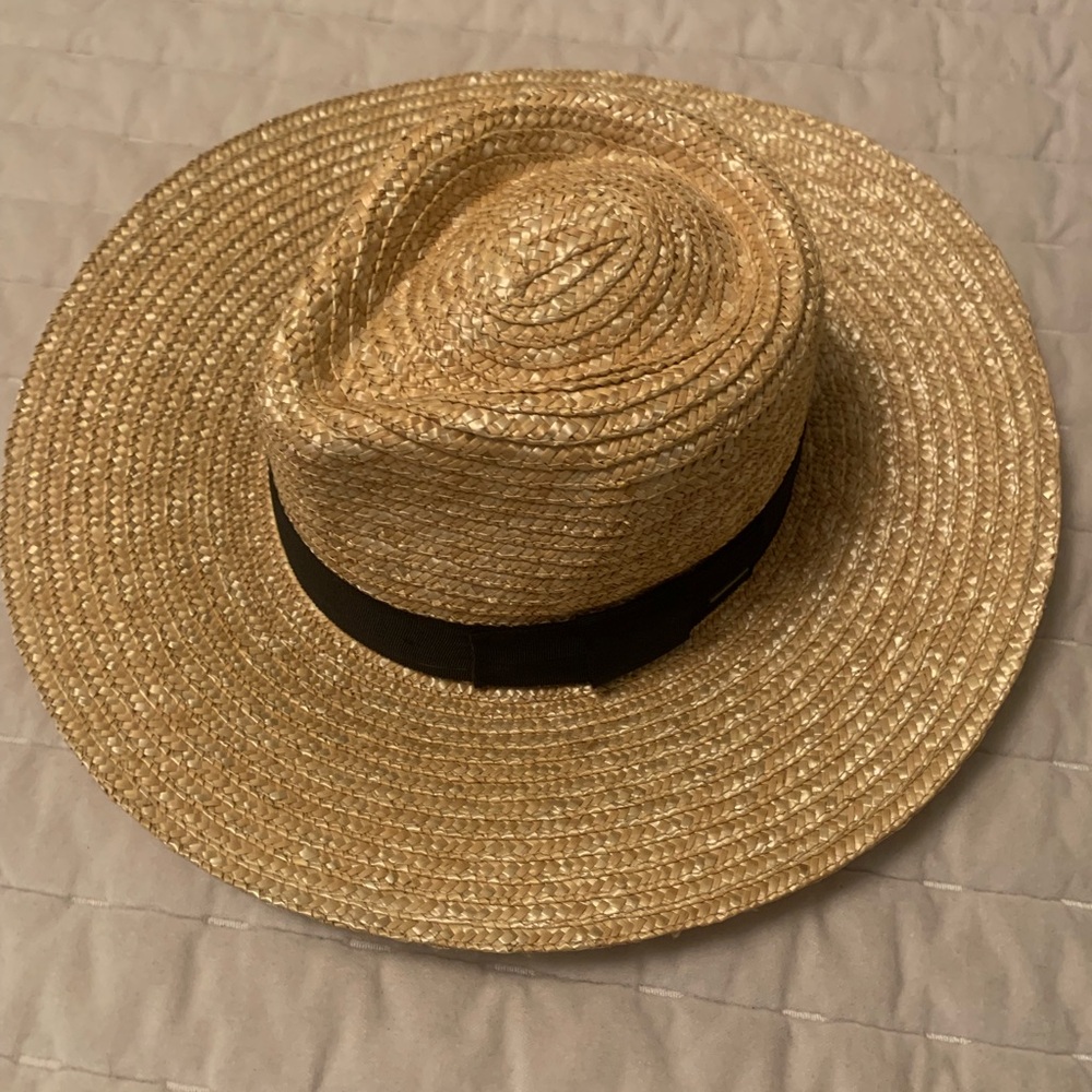 Nordstrom Honey Straw Hat with Black Band